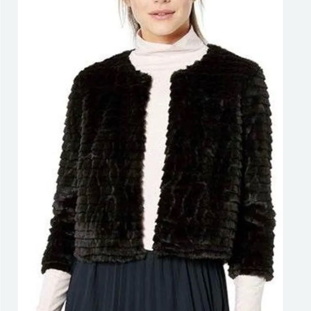NWT Calvin Klein faux fur cropped jacket size S